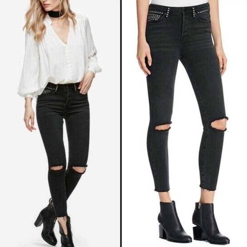 NWT Free People Payton Studded Ripped Skinny Jeans Size 24💕